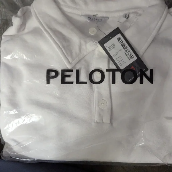 Peloton White Polo Shirt Large NWT - Picture 3 of 4